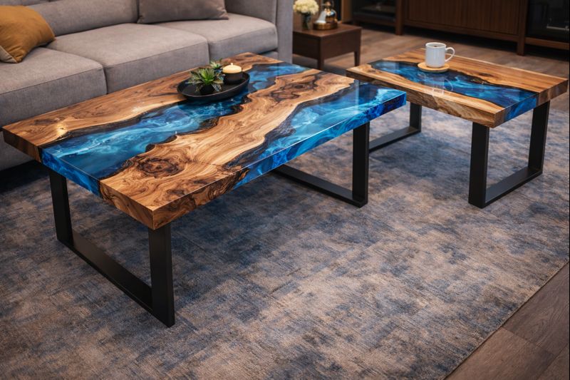 Services epoxy coffee tables